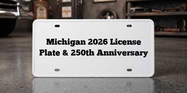Michigan 2026 License Plate & 250th Anniversary